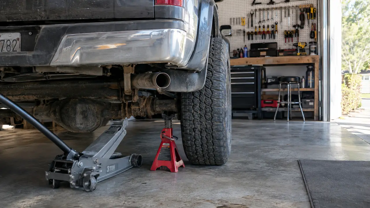 How to Lift a Pickup Truck Safely With a Floor Jack and Jack Stands
